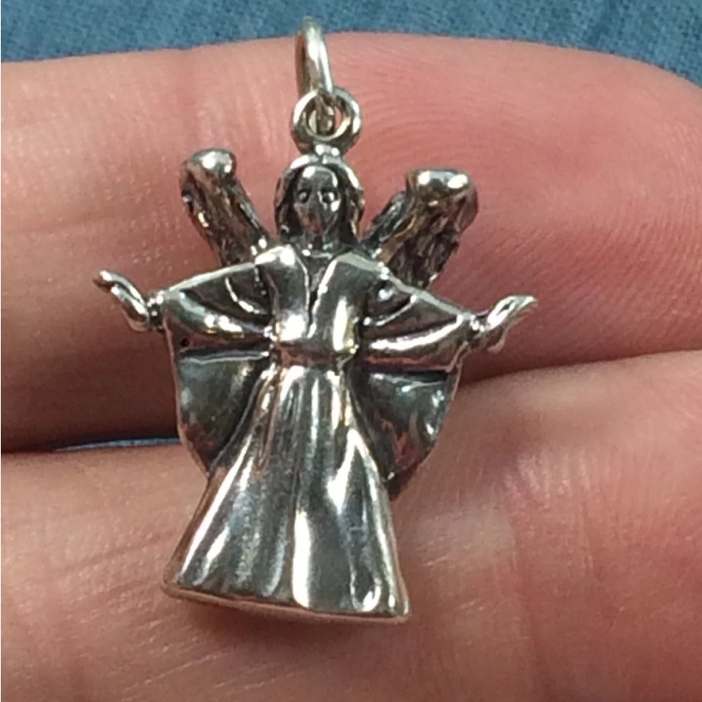 ⭐️🌸Sterling Silver .925 Charm 3D Angel Religious - Picture 6 of 7